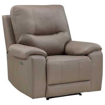 Lexicon LeGrande 39" Polished Microfiber Power Reclining Chair in Brown