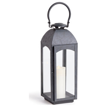 Antoinne Outdoor Lantern, Large, Gray, 7.25x7.75x20.5