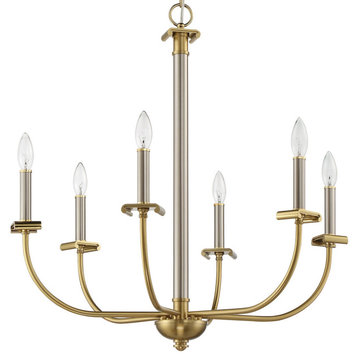 Craftmade 54826 Stanza 6 Light 26"W Taper Candle Chandelier - Brushed Polished