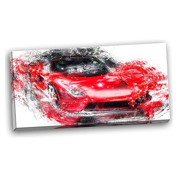 "Red Exotic Car" Canvas Painting