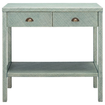 Daisey 2 Drawer 1 Shelf Console Table Turquoise/Antique Gold