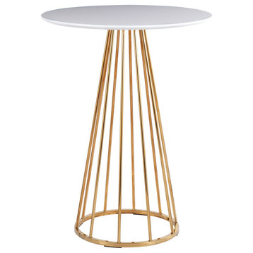 Canary Counter Table, Gold Steel, Gold Steel, White Mdf