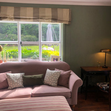 Soft green, pink & brass classic lounge