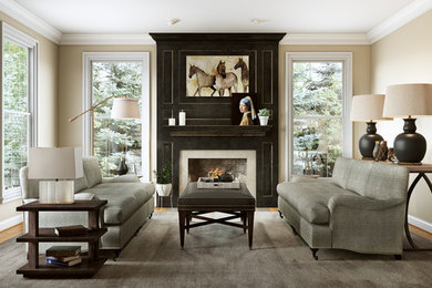 Design ideas for a transitional living room in Philadelphia.