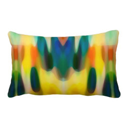 Abstreact Art Fury Rain Lumbar Pillow - Decorative Pillows