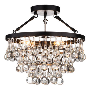 Ariane 5-Light Black Semi Flush Mount