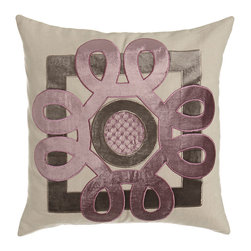 Mavis Medallion Applique Pillow - Decorative Pillows