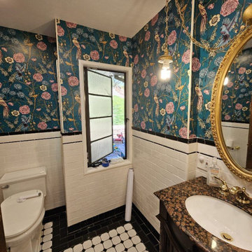 Bespoke Powder Room Wallpapering