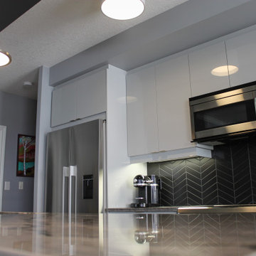 Contemporary high gloss kitchen in downtown luxury condo