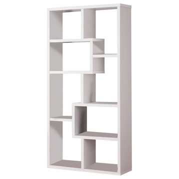Benzara BM156224 Mesmerizing Multiple Cubed Rectangular Bookcase, White