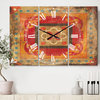 Moroccan Orange Tiles Collage Ii Bohemian and Eclectic Multipanel Clock