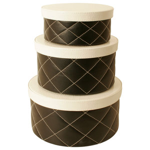 Bon Voyage Decorative Stacking Trunks Set Of 3 Modern Storage