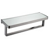 Lexora Bagno Bianca Stainless Steel White Glass Shelf LST18152BN-WG