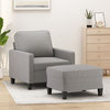 vidaXL Couch Living Room Single Sofa Chair with Footstool Light Gray Fabric