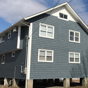 Baldwin Siding - Harbor Blue Shakes with Dutch Lap Sides and White Scallop Peaks