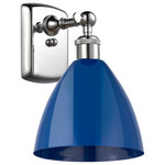 Innovations Lighting - Innovations Plymouth Dome 1 Light Sconce, PC/Blue - *Part of the Ballston Collection