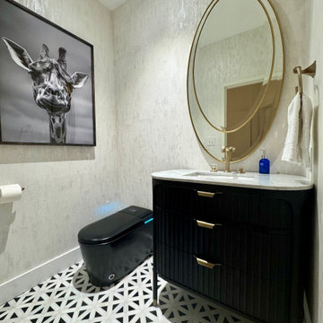 The Black, White, & Gold Powder Room