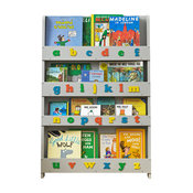 Designer Children's Bookcase, Pale Grey With Letters