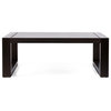 Benzara BM214476 Outdoor Coffee Table with Plank Design Top, Dark Brown