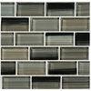 12"x12" Glass Tile Blends Watercolors Series, Charcoal