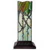 17" Stained Glass Lavish Vine Hurricane Lamp