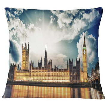 Big Ben Uk And House of Parliament Throw Pillow, 16"x16"