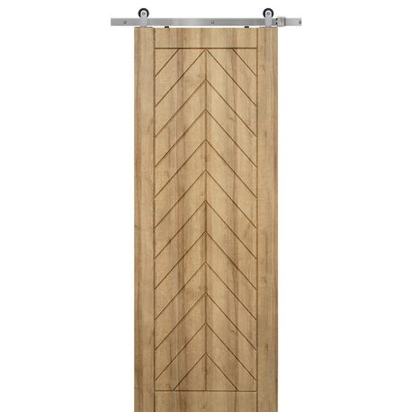 Mistral Chevron MDF Barn Door, 42" X 84"