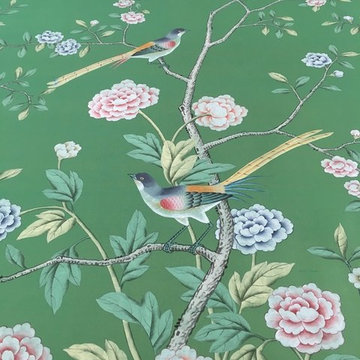 hand painted chinoiserie silk wallpaper wall coverings