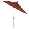 9' Bronze Collar Tilt Crank Lift Aluminum Umbrella, Sunbrella, Henna