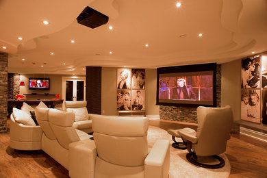 Example of a minimalist basement design in Ottawa
