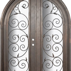 Orvieto 72x96  Round Top Forged Iron Double Door 14 Gauge Steel - Front Doors