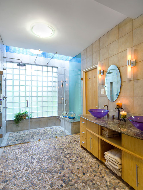 Pebble Floor Bathroom | Houzz