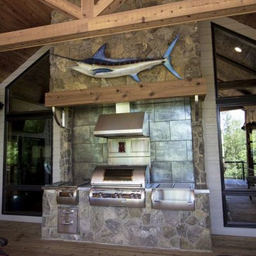 Covered deck Grilling station