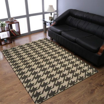 HAND WOVEN FLAT WEAVE KILIM WOOL ECO-FRIENDLY AREA RUG : Cream Green | Contempor