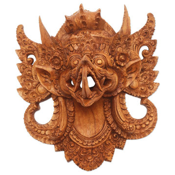 Novica Handmade Mighty Eagle Garuda Wood Mask