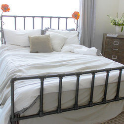 Carla Dark Steel Pipe & Industrial Scaffolding Fittings Kingsize Bed Frame - Panel Beds