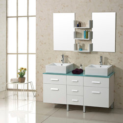 Abodo 56 inch Contemporary Bathroom Vanity - Bathroom Vanities And Sink Consoles