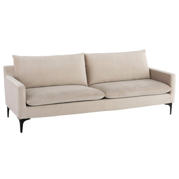 Nuevo Furniture Anders Triple Seat Sofa, Black/Beige