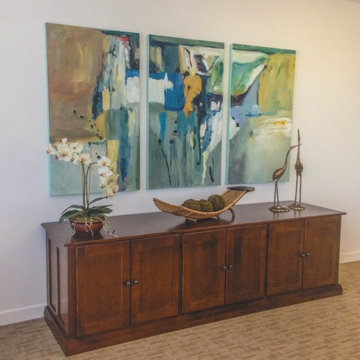 Credenza with Triptych Paintings in Jeanine's Office
