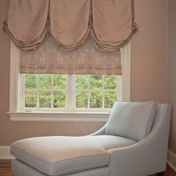 Tailored Balloon Valance with Roman Shade