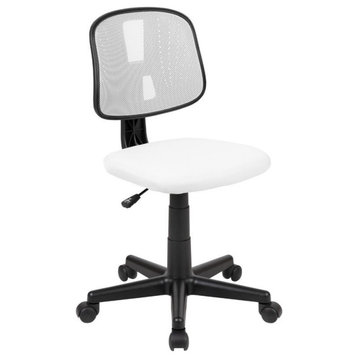 Flash Furniture Fundamentals Pivot Mesh Back Office Swivel Chair in White