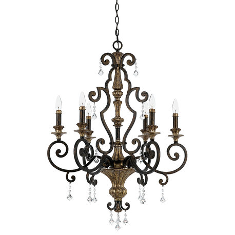 Quoizel MQ5006HL Six Light Chandelier Marquette Heirloom