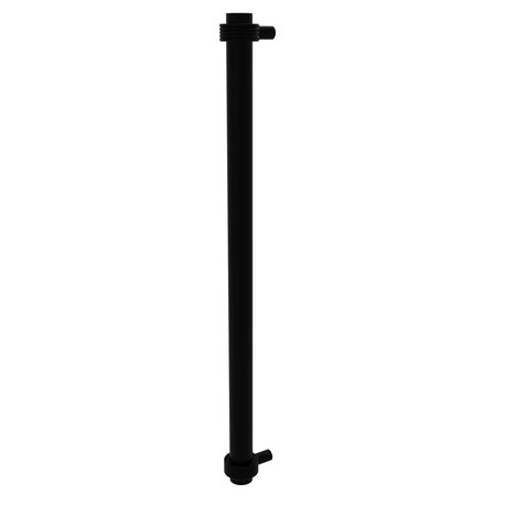 18" Refrigerator Pull With Groovy Accents, Matte Black