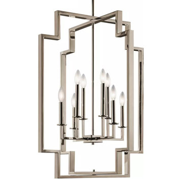 Kichler 43966 Downtown Deco 8 Light 12"W Taper Candle Chandelier - Polished