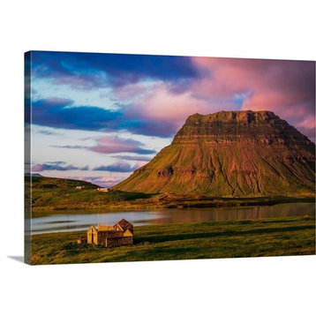 "Kirkjufell And Old House" Wrapped Canvas Art Print, 18"x12"x1.5"