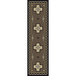 American Dakota - Saint Cross Rug, Brown, 2'x8', Runner - Saint Cross, based on historic floor cloths, will add depth to any room. Great for the home, or your cabin hideaway! Made in America!