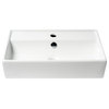 ABC122 White 22" Rectangular Wall Mounted Ceramic Sink with Faucet Hole