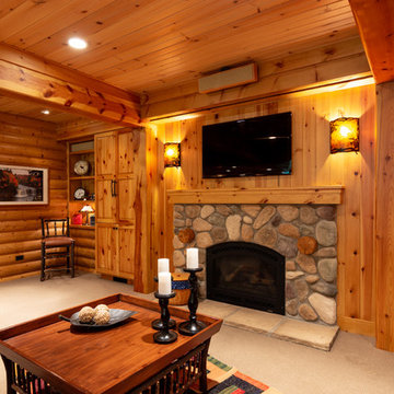 Modern Log Cabin Basement Remodel in Ann Arbor, Michigan
