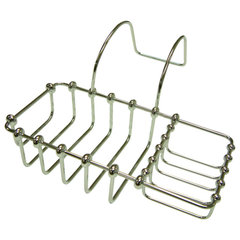 Extendable brushed nickel bathtub caddy