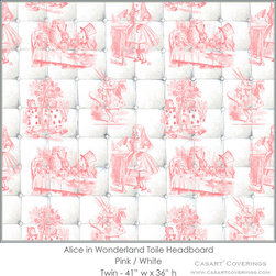 Alice Pink & White Toile Headboard Casart wallcovering - Wall Decor